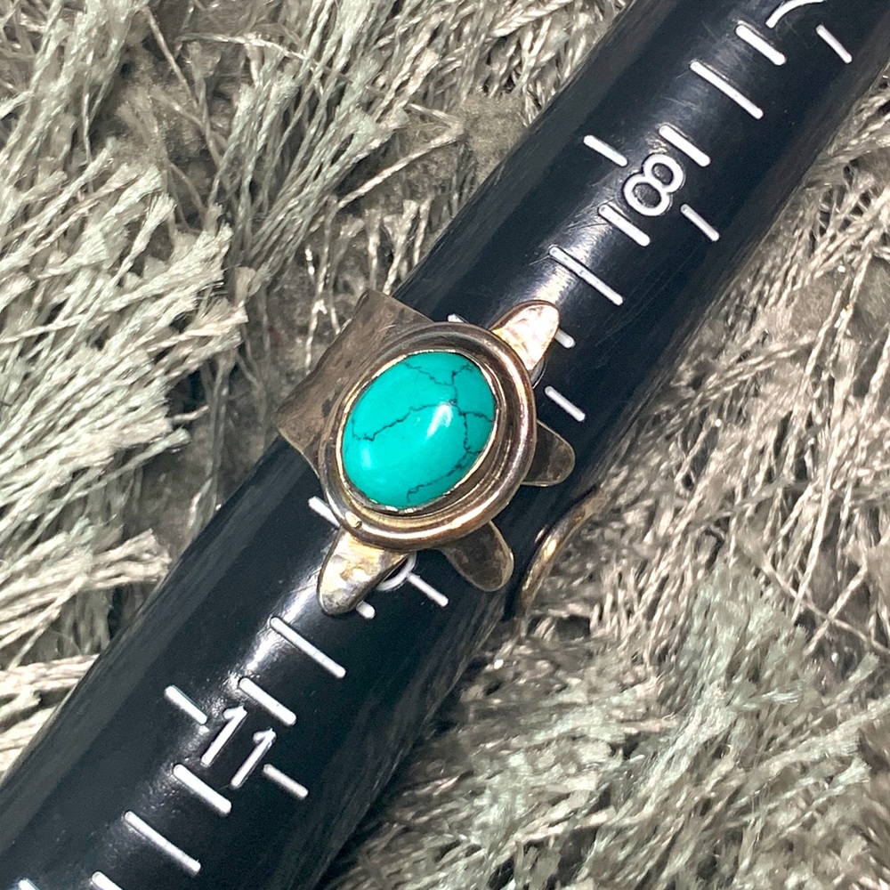 Israeli Artisan 925 SS Octavia Turquoise Ring 9.5